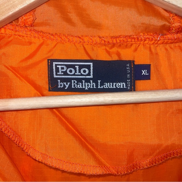 Vintage Ralph Lauren polo orange 1/4 zip windbreaker XL made in the USA - Picture 4 of 10